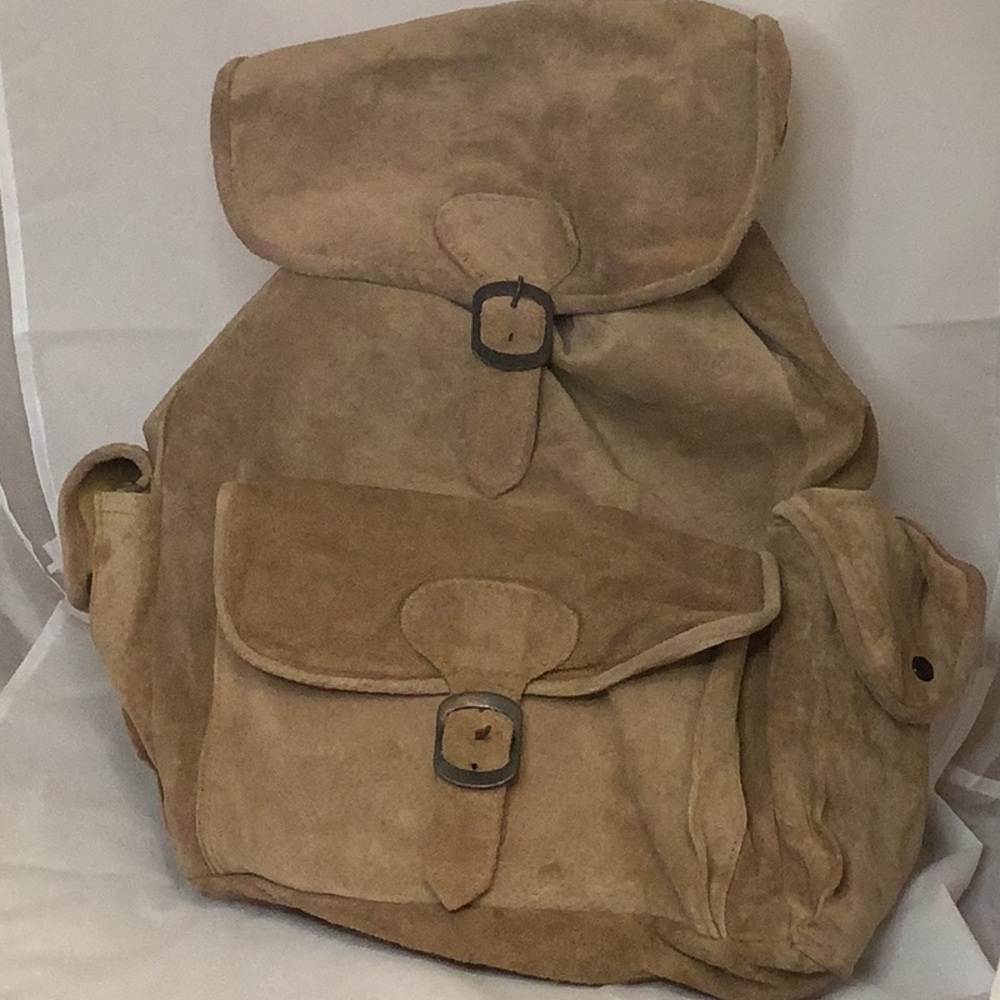 Unbranded suede tan backpack large L